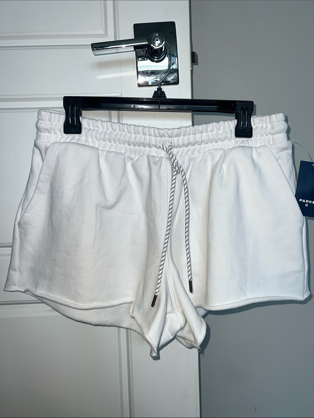 Parke & Target White Drawstring Terry Athletic Shorts